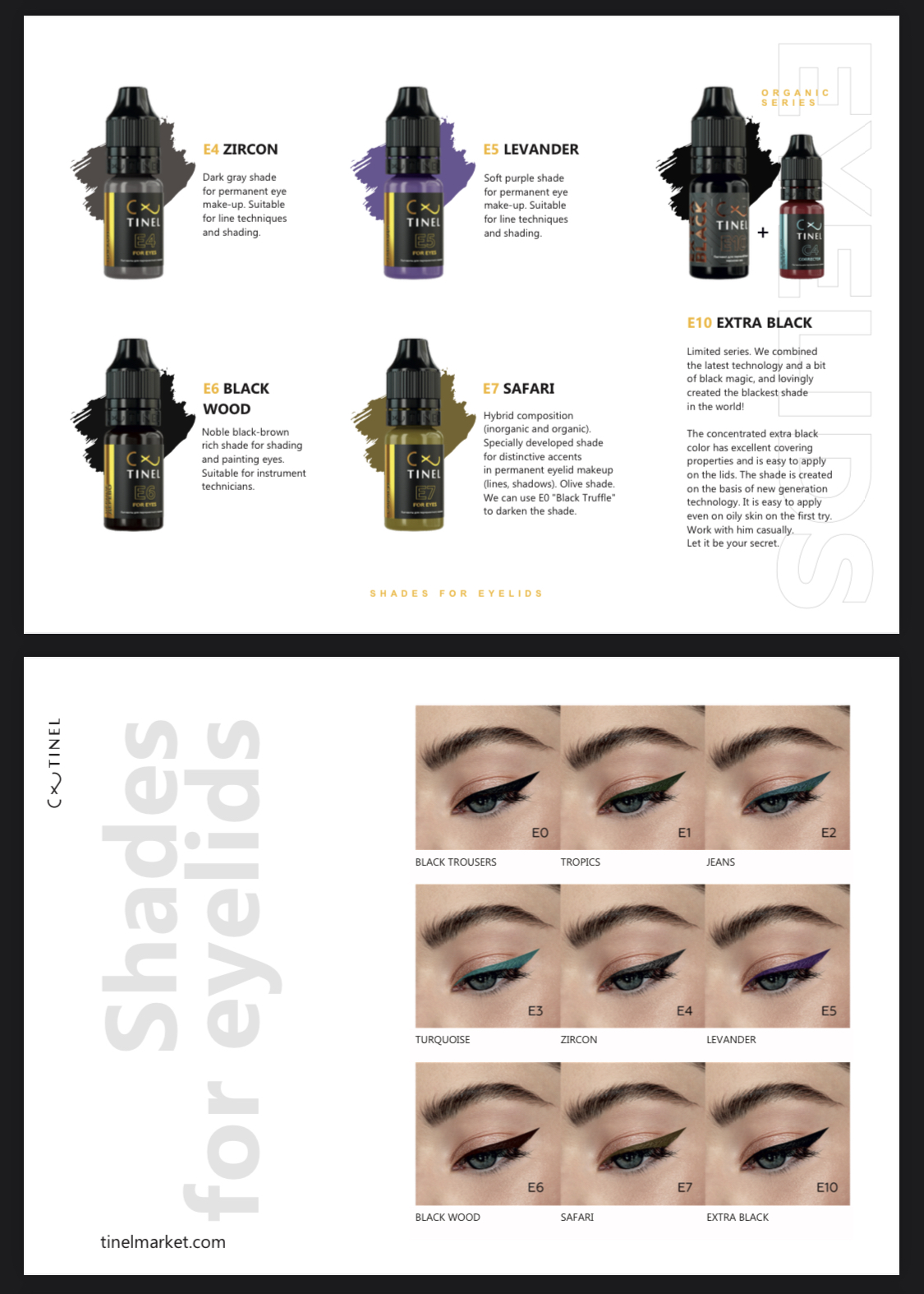 Tinel pigments for Eyelids and Eyeliner