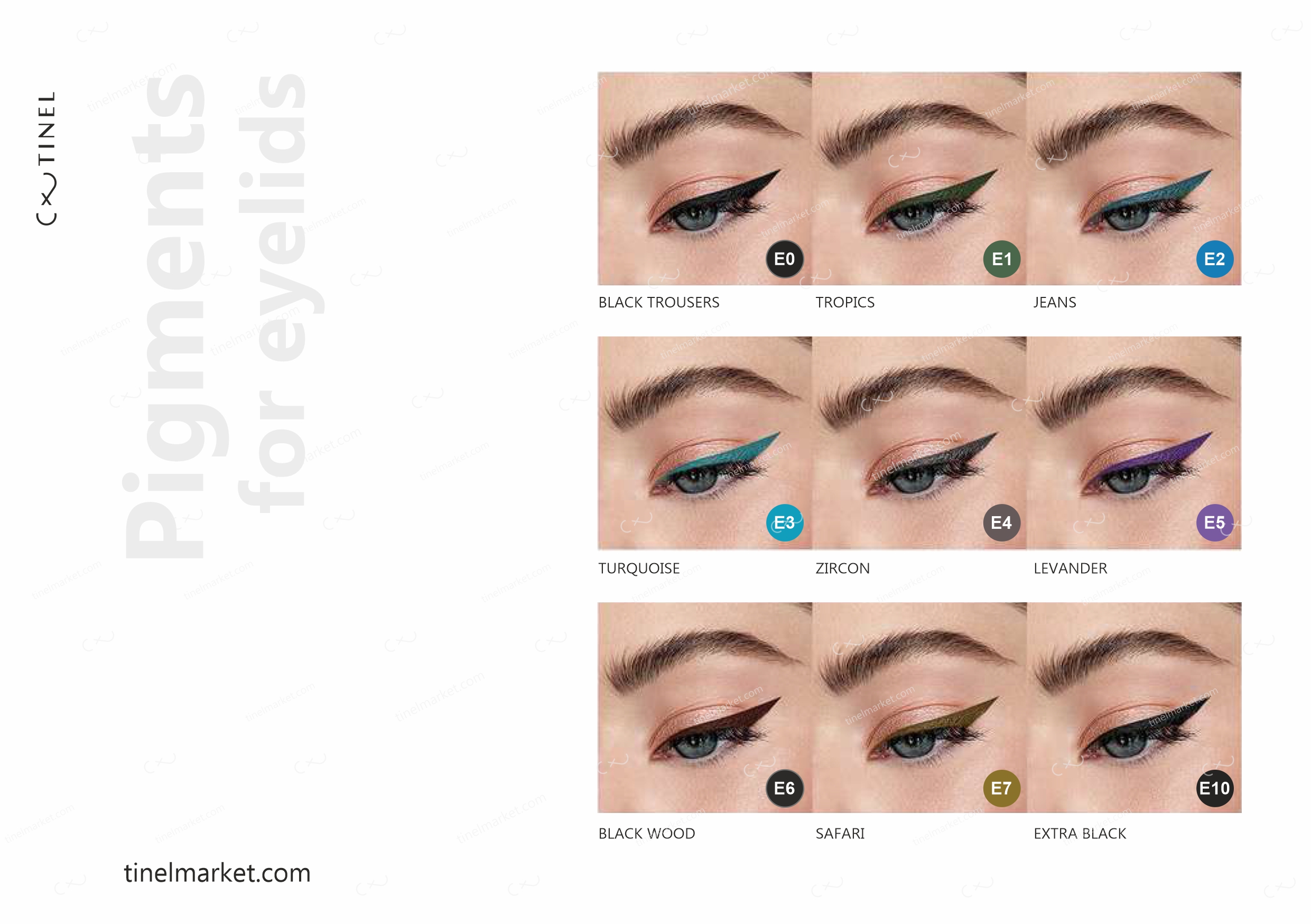 Tinel pigments for Eyelids and Eyeliner